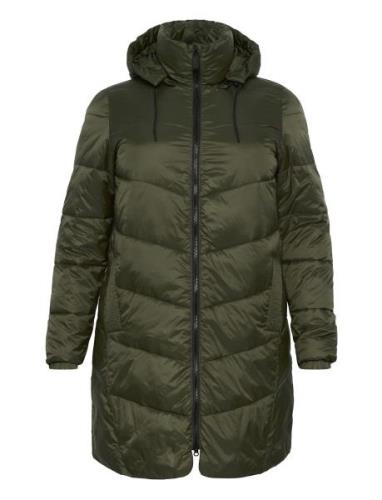 Kcsusanna Coat Foret Jakke Khaki Green Kaffe Curve