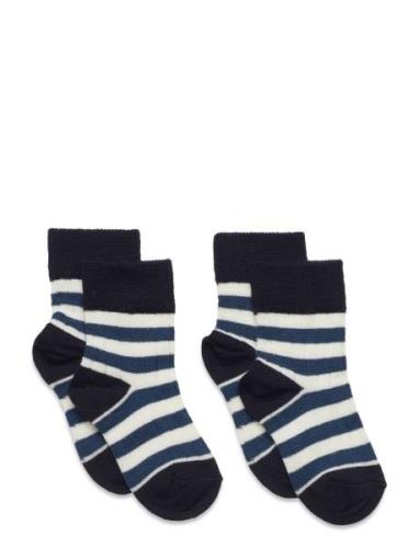 2-Pack Classic Striped Socks Socks & Tights Socks Navy FUB