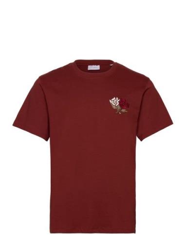 Felipe T-Shirt Tops T-Kortærmet Skjorte Burgundy Les Deux