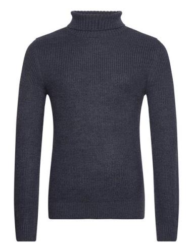 Pullover Tops Knitwear Turtlenecks Navy Blend