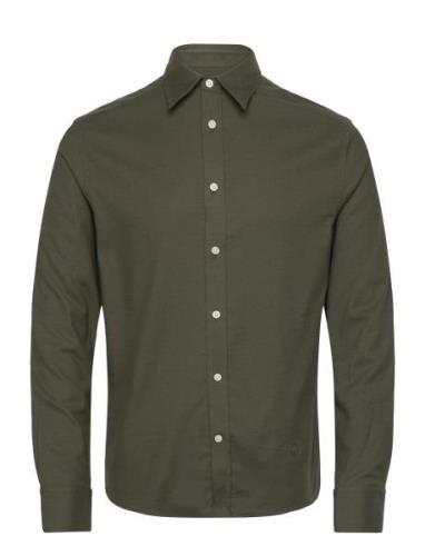 Light Flannel Slim Shirt Tops Shirts Business Green J. Lindeberg