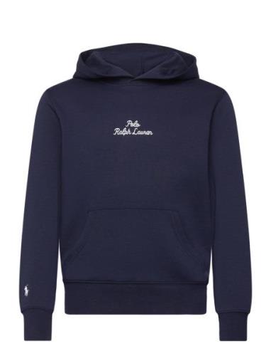 Logo Double-Knit Hoodie Tops Sweatshirts & Hoodies Hoodies Navy Ralph ...