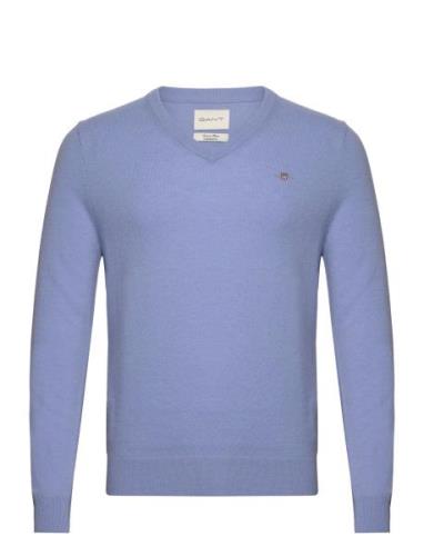 Extrafine Lambswool V-Neck Tops Knitwear V-necks Blue GANT