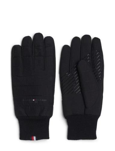 Th Established Mix Nylon Gloves Handsker Black Tommy Hilfiger