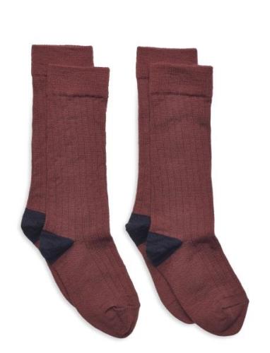 2-Pack Knee Stockings Socks & Tights Socks Burgundy FUB