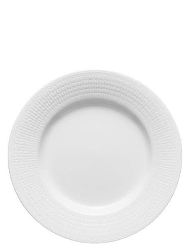 Swedish Grace Plate 24Cm Snow Home Tableware Plates White Rörstrand