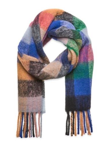 Check Anilopa Scarf Accessories Scarves Winter Scarves Blue Becksönder...