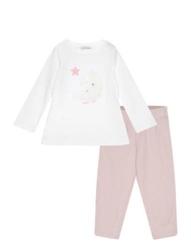 Long Moon Pyjamas Pyjamassæt Pink Mango