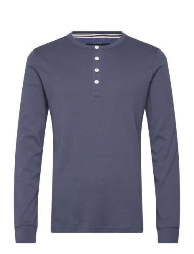 Solid Gradad W Contrast Fabric L/S Tops T-Langærmet Skjorte Blue Lindb...