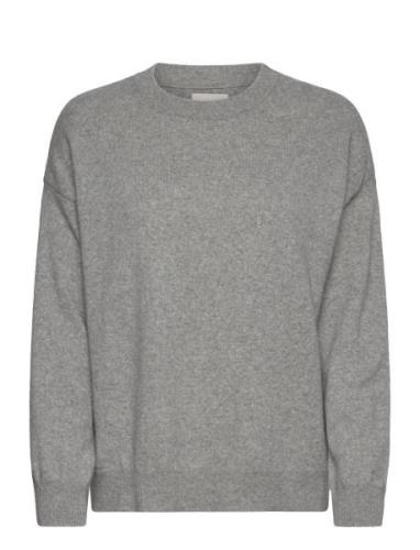 Superfine Lambswool C-Neck Tops Knitwear Jumpers Grey GANT