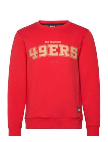 Watt_Nfl Tops Sweatshirts & Hoodies Sweatshirts Red BOSS