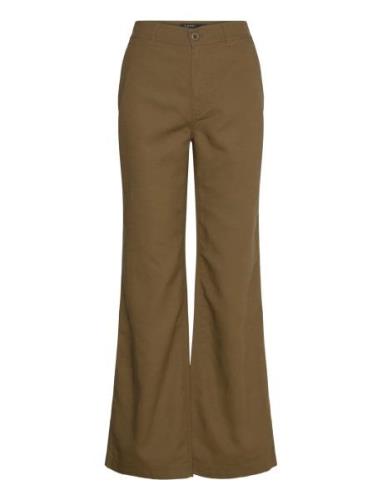 Canvas Wide-Leg Pant Bottoms Trousers Chinos Khaki Green Lauren Ralph ...