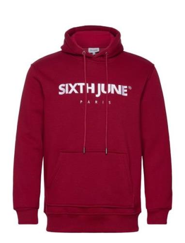 Essentiel Ls Hoodie Tops Sweatshirts & Hoodies Hoodies Red SIXTH JUNE