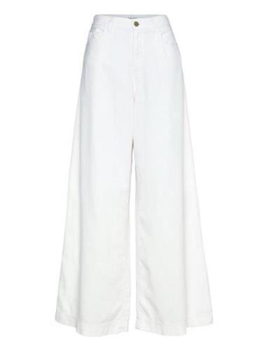 Marlene Clean Canvas Linen Bottoms Trousers Wide Leg White Lois Jeans