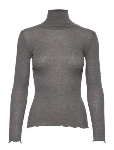 Wool Turtle Neck Tops Knitwear Turtleneck Grey Rosemunde