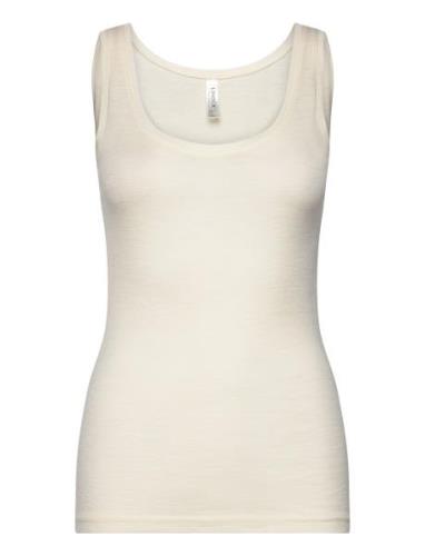 Camisole Merino Wool Tops T-shirts & Tops Sleeveless Cream Lindex