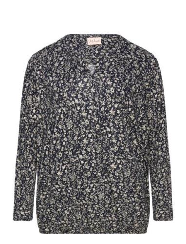 Wa-Jacquelin Tops Blouses Long-sleeved Navy Wasabiconcept