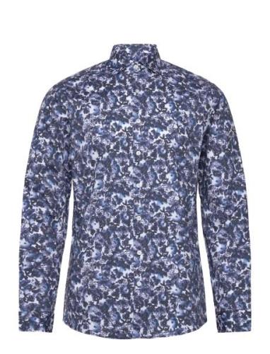 Aop Floral Shirt L/S Tops Shirts Casual Navy Lindbergh