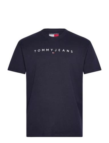 Tjm Reg Linear Logo Tee Ext Tops T-Kortærmet Skjorte Navy Tommy Jeans