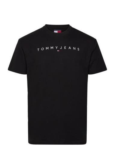 Tjm Reg Linear Logo Tee Ext Tops T-Kortærmet Skjorte Black Tommy Jeans