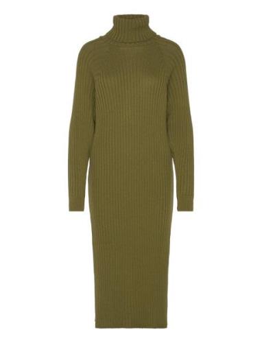 Yasmavi Knit Midi Rollneck Dress Noos Knælang Kjole Green YAS