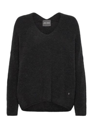 Mmthora V-Neck Knit Tops Knitwear Jumpers Black MOS MOSH