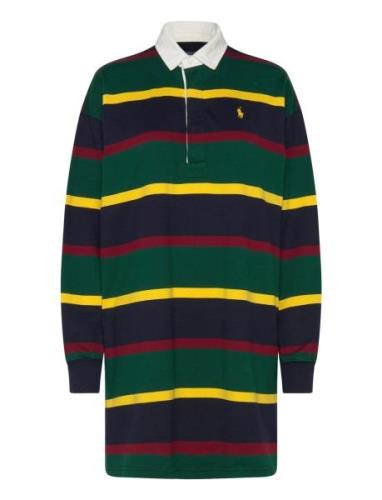 Striped Cotton Jersey Rugby Dress Knælang Kjole Green Polo Ralph Laure...