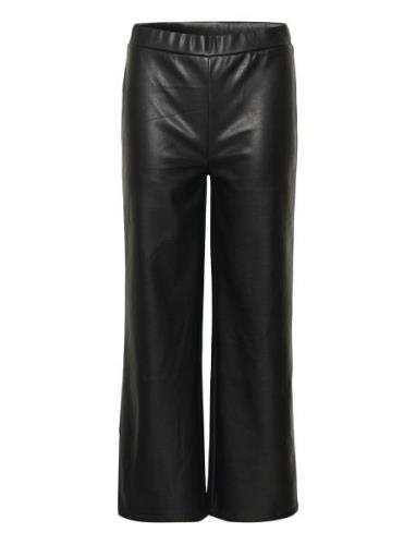 Crariana 7/8 Pant Bottoms Trousers Leather Leggings-Bukser Black Cream