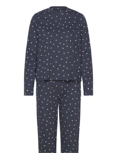 Pcnaya Ls Nightwear Set Pyjamassæt Navy Pieces