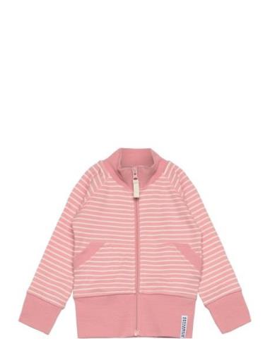 Zip Sweater Tops Sweatshirts & Hoodies Sweatshirts Pink Geggamoja