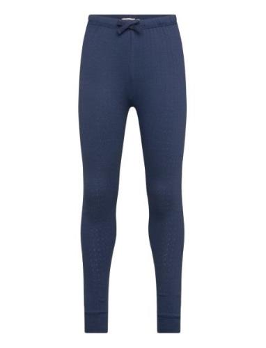 Pointelle Junior Leggings W. String Bottoms Leggings Blue Copenhagen C...