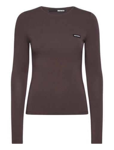 Long Sleeve T-Shirt Tops T-shirts & Tops Long-sleeved Brown ROTATE Bir...