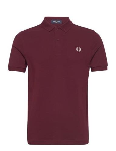 The Fred Perry Shirt Tops Polos Short-sleeved Burgundy Fred Perry