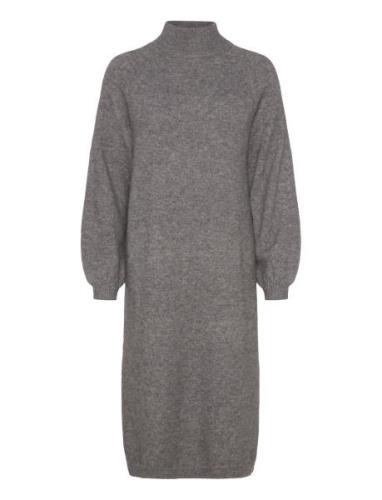 Yasbalis Ls Funnel Knit Dress S. Noos Dresses Knitted Dresses Grey YAS