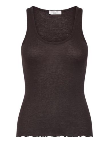 Wool Top Tops T-shirts & Tops Sleeveless Brown Rosemunde