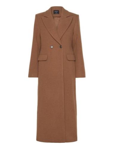 Coat Sam Uldfrakke Frakke Brown Lindex