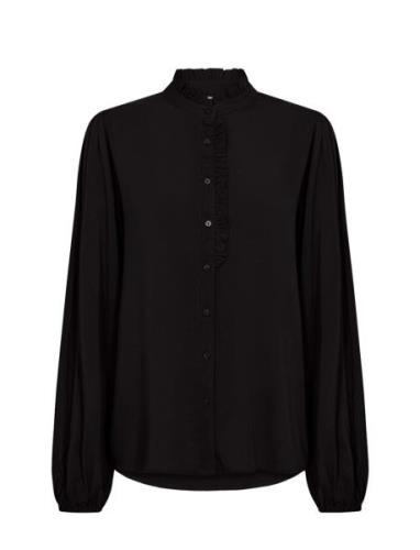 Sc-Radia Tops Blouses Long-sleeved Black Soyaconcept