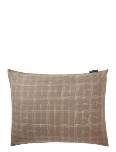 Checked Lyocell/Cotton Pin Point Oxford Pillowcase Home Textiles Bedte...