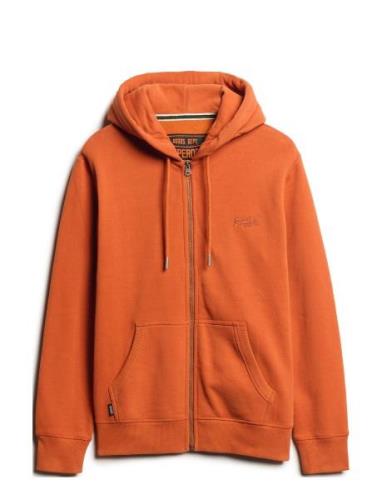 Essential Logo Zip Hoodie Tops Sweatshirts & Hoodies Hoodies Orange Su...