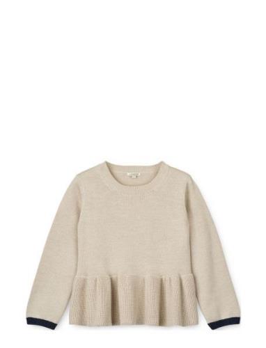 Esme Knit Jumper Tops Knitwear Pullovers Beige Liewood