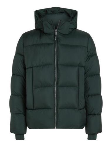 Hooded Quilt Puffer Mw Uldfrakke Frakke Green Calvin Klein