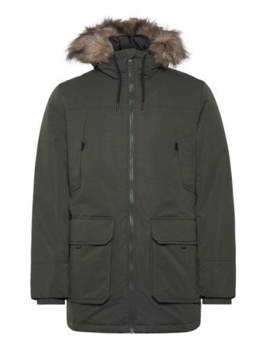 Jjeconstruct Faux Fur Parka Sn Parka Jakke Green Jack & J S