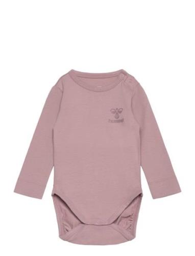 Hmlmino Body L/S Langærmet Body Pink Hummel