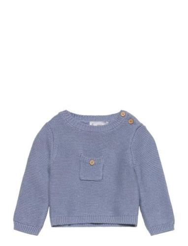 Knit Pocket Sweater Tops Knitwear Pullovers Blue Mango