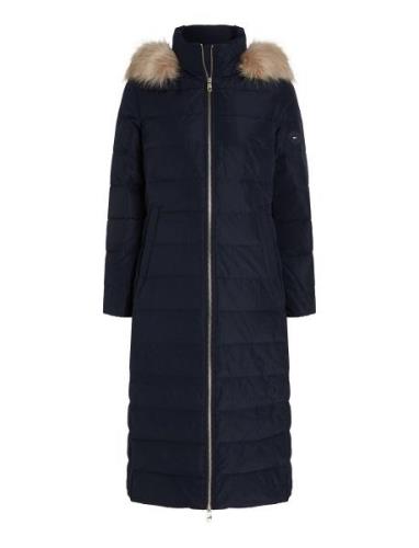 Heritage Down Tyra Maxi With Fur Foret Jakke Navy Tommy Hilfiger