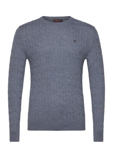 Merino Cable Ck Tops Sweatshirts & Hoodies Sweatshirts Blue Morris