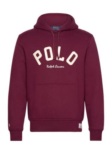 The Rl Fleece Logo Hoodie Tops Sweatshirts & Hoodies Hoodies Burgundy ...