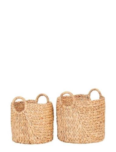 Siva - Baskets, Water Hyacinth, Natural, Set Of 2 Home Storage Storage...