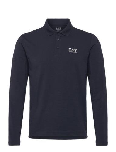 Polo Shirt Tops Polos Long-sleeved Navy EA7