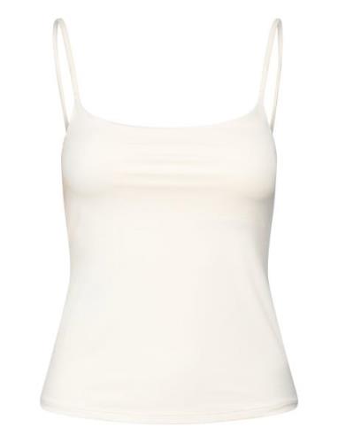 Low-Cut Tank Top Tops T-shirts & Tops Sleeveless White Mango